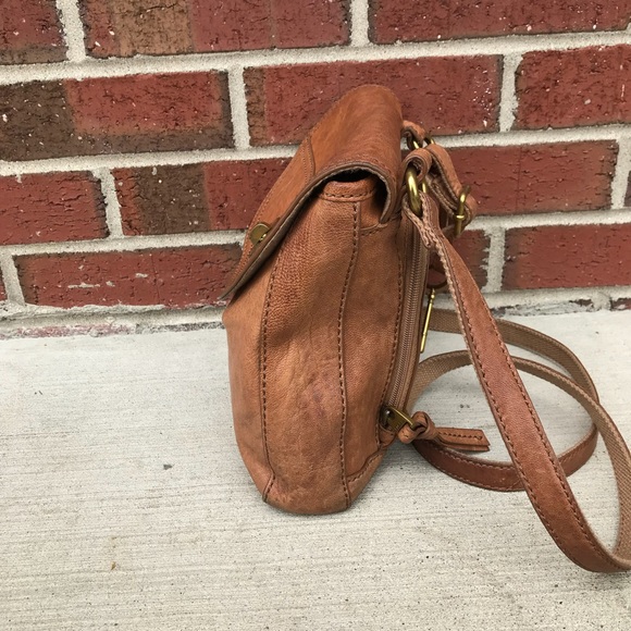 Fossil ZB 5057 Brown Leather Crossbody Purse - Picture 2 of 7